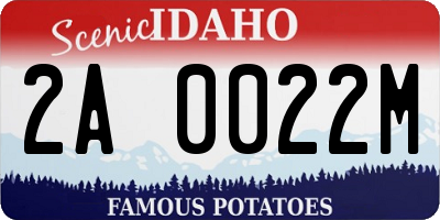 ID license plate 2A0022M