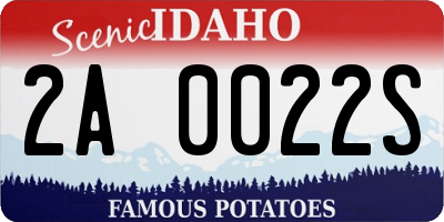 ID license plate 2A0022S