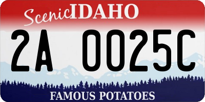 ID license plate 2A0025C