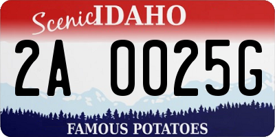 ID license plate 2A0025G