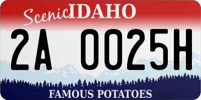 ID license plate 2A0025H