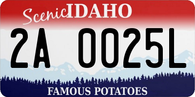 ID license plate 2A0025L