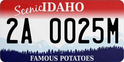 ID license plate 2A0025M