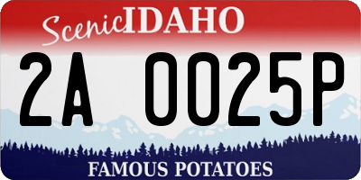 ID license plate 2A0025P