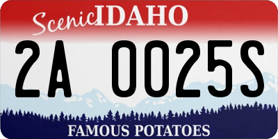ID license plate 2A0025S