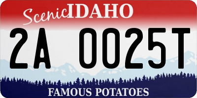 ID license plate 2A0025T