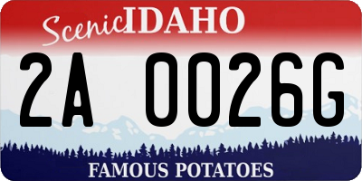 ID license plate 2A0026G