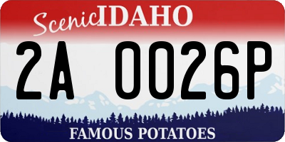 ID license plate 2A0026P