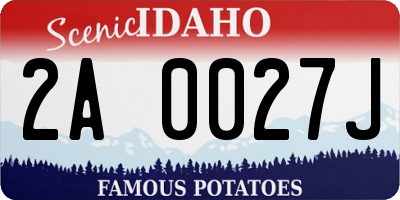 ID license plate 2A0027J