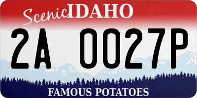 ID license plate 2A0027P