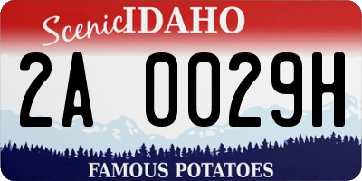 ID license plate 2A0029H