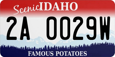 ID license plate 2A0029W
