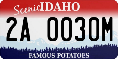 ID license plate 2A0030M