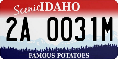 ID license plate 2A0031M