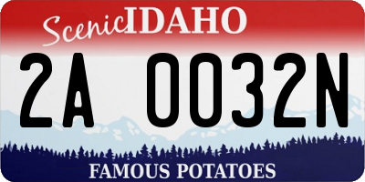 ID license plate 2A0032N