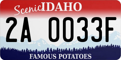 ID license plate 2A0033F