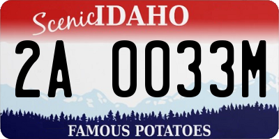ID license plate 2A0033M