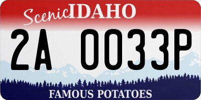 ID license plate 2A0033P