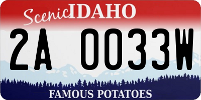 ID license plate 2A0033W