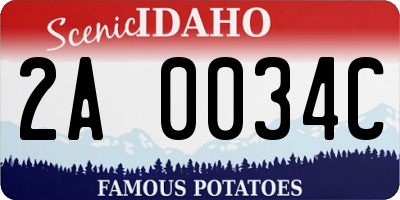 ID license plate 2A0034C
