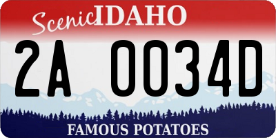 ID license plate 2A0034D