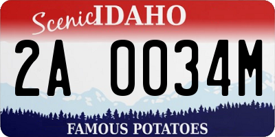 ID license plate 2A0034M