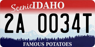 ID license plate 2A0034T