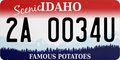 ID license plate 2A0034U