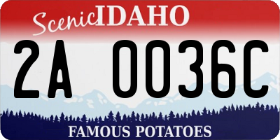 ID license plate 2A0036C