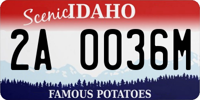 ID license plate 2A0036M