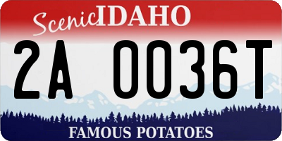 ID license plate 2A0036T