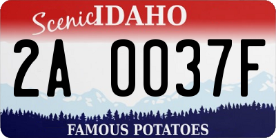 ID license plate 2A0037F