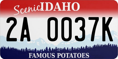 ID license plate 2A0037K