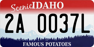 ID license plate 2A0037L