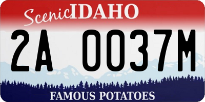 ID license plate 2A0037M