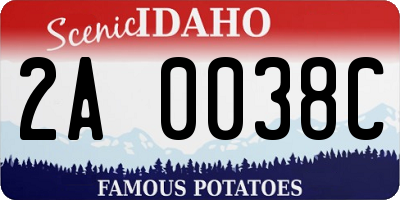 ID license plate 2A0038C