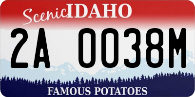 ID license plate 2A0038M