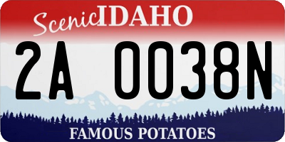 ID license plate 2A0038N