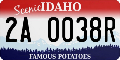 ID license plate 2A0038R