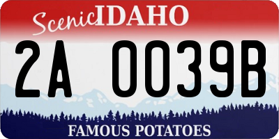 ID license plate 2A0039B