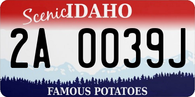 ID license plate 2A0039J