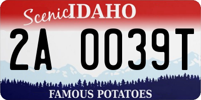 ID license plate 2A0039T