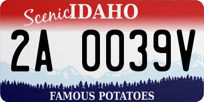 ID license plate 2A0039V