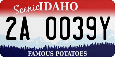 ID license plate 2A0039Y