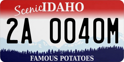 ID license plate 2A0040M