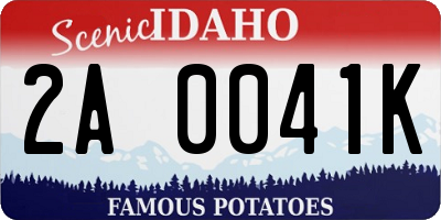 ID license plate 2A0041K