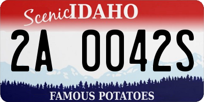 ID license plate 2A0042S