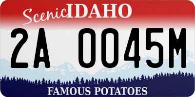 ID license plate 2A0045M