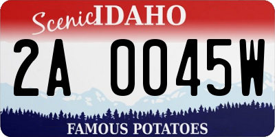 ID license plate 2A0045W