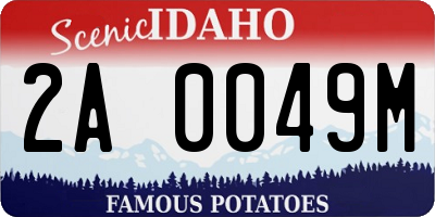 ID license plate 2A0049M